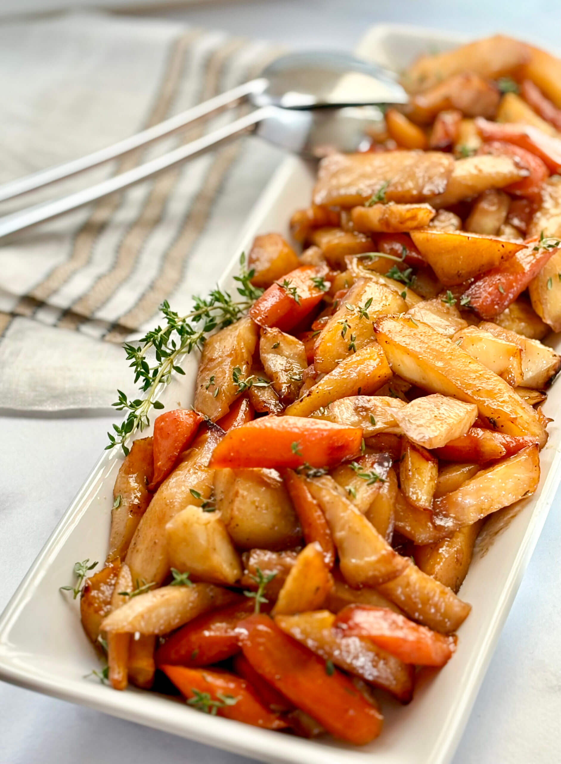 Oak Honey Glazed Root Vegetables